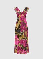 Robe florale à volants