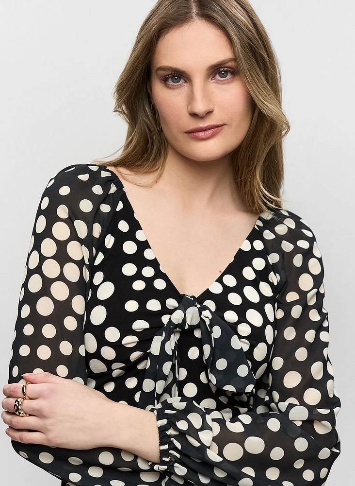 Polka Dot Chiffon Top