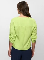Blouse en lin avec poches à sequins