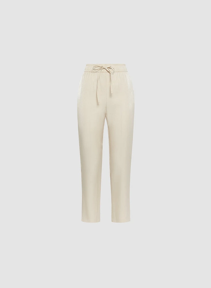 Elastic Waist Straight Leg Pants