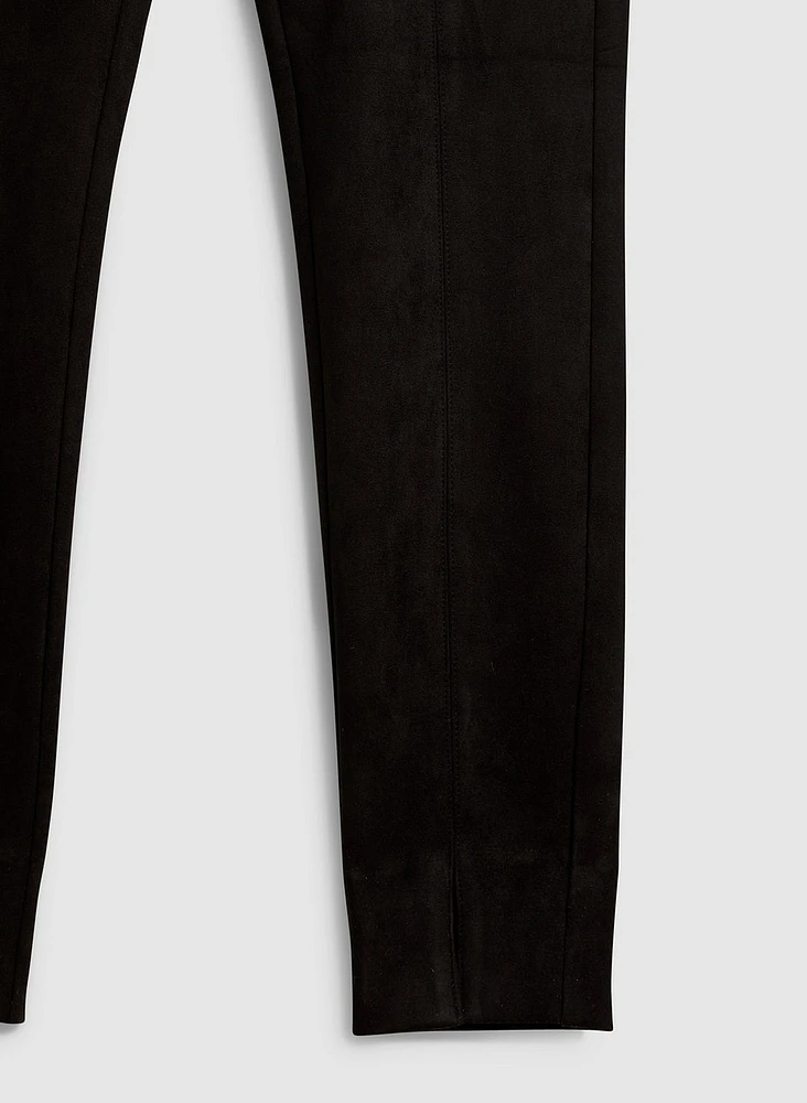 Faux Suede Pull-On Pants