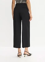 Belted Wide Leg Culotte Pants