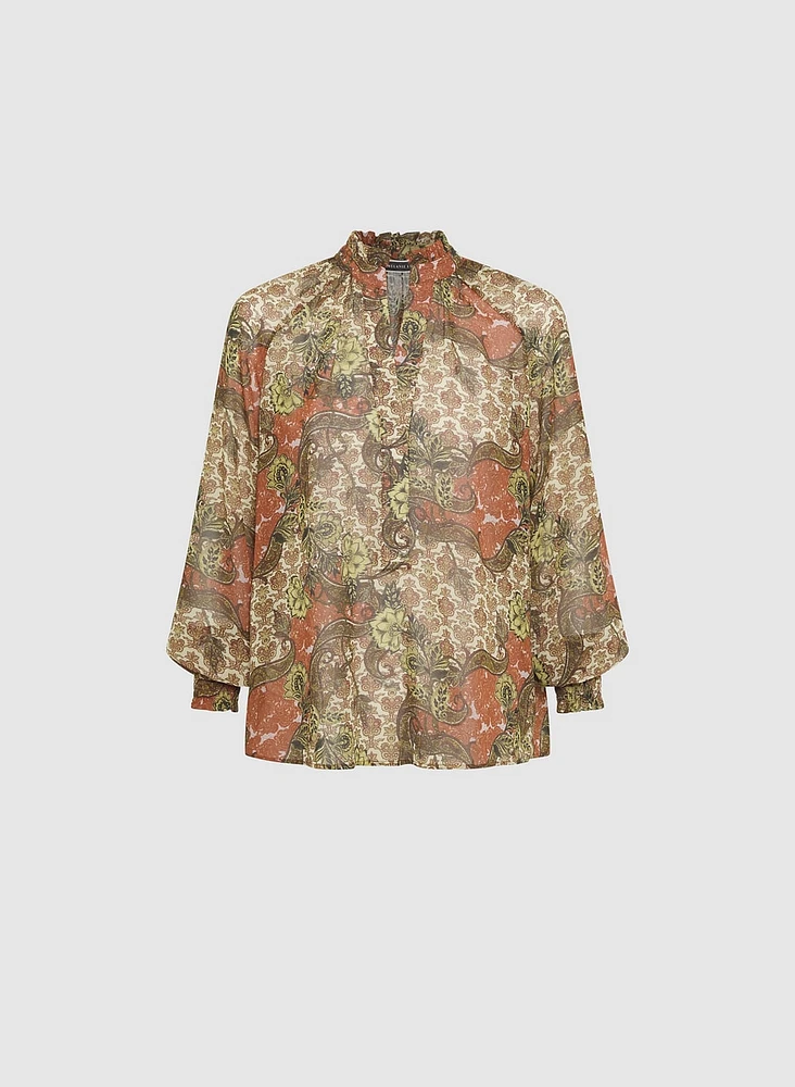 Blouse en chiffon à motif paisley