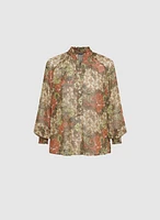 Blouse en chiffon à motif paisley