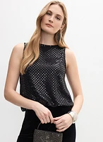 Reflective Dot Print Top