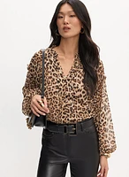 Cheetah Print Blouse