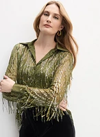 Sequined Fringe Blouse