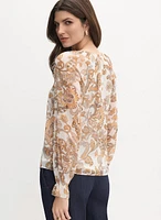 Paisley Print Chiffon Blouse