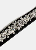 Rhinestone Embellished Elastic Belt