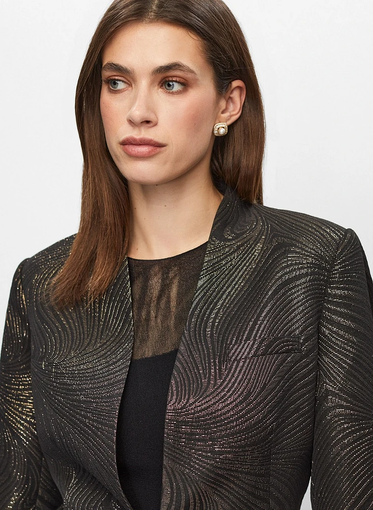 Metallic Jacquard Motif Blazer