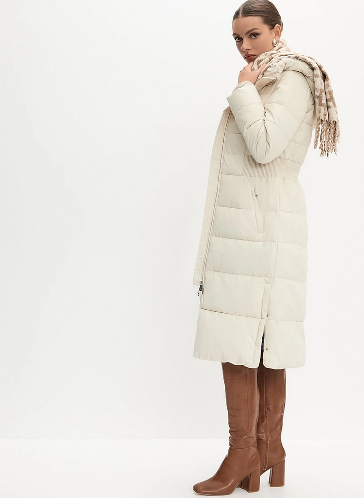 Manteau long matelassé