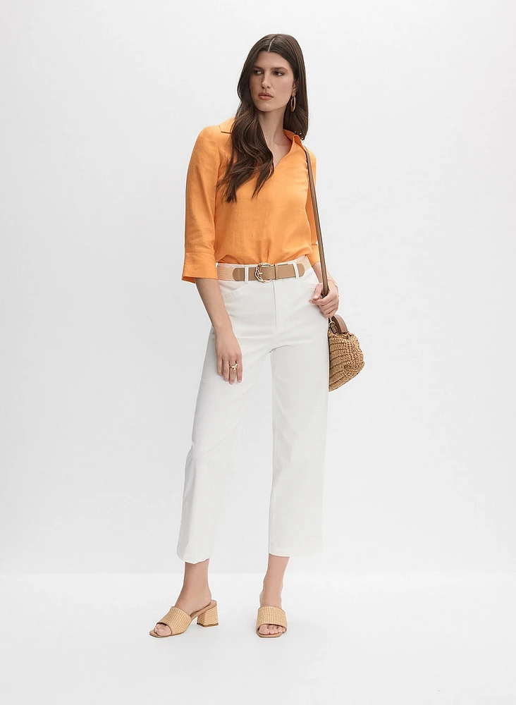 Joseph Ribkoff - Linen Polo Blouse
