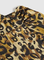 Blouse léopard à manches bouffantes