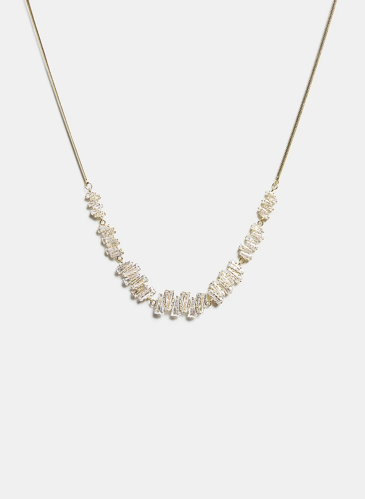 Cubic Zirconia Baguette Necklace