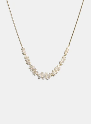 Cubic Zirconia Baguette Necklace