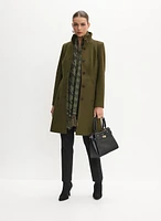 Stand Collar Wool-Blend Coat