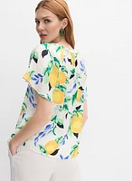 Lemon Flutter Sleeve Blouse