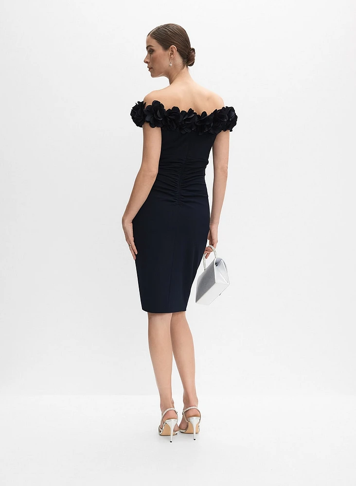 Rosette Off-The-Shoulder Dress