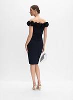 Rosette Off-The-Shoulder Dress