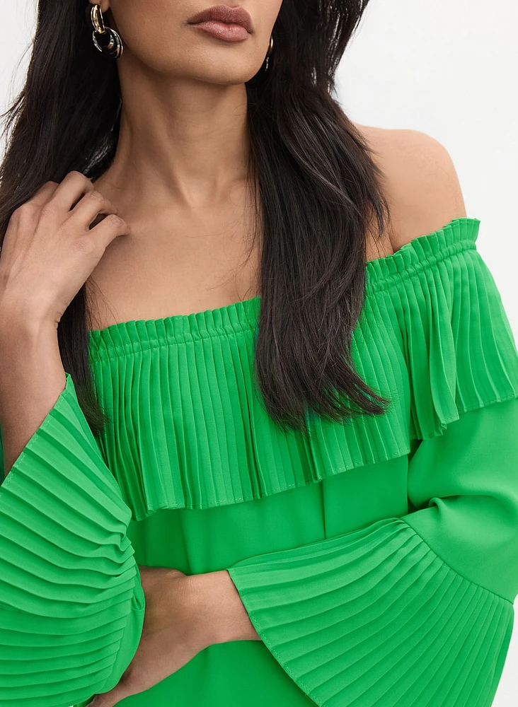 Joseph Ribkoff - Pleated Off-The-Shoulder Dress