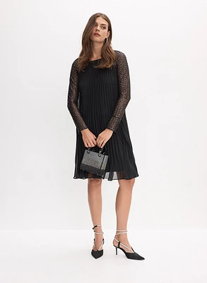 Joseph Ribkoff - Scoop Neck Mesh Sleeve Dress