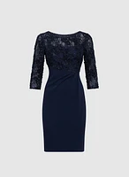 Tie-Waist Lace Bodice Dress