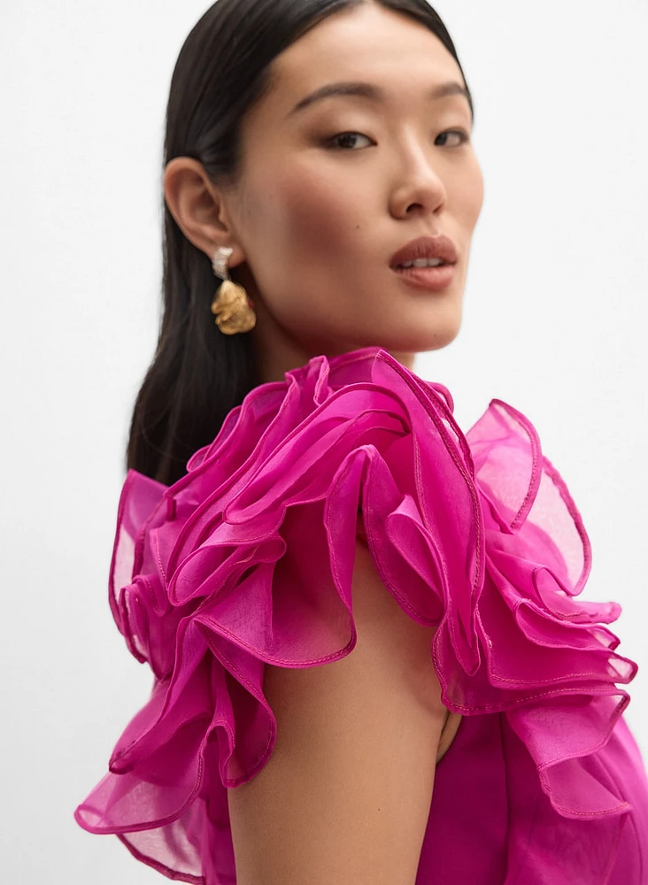 Ruffled One-Shoulder Dress
