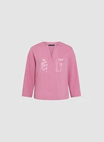 Blouse en lin avec poches à sequins