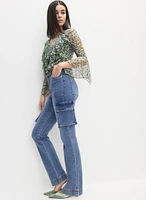 Wide-Leg Cargo Jeans