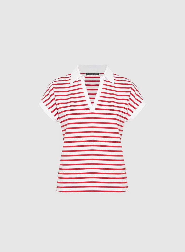 T-shirt rayé à col polo