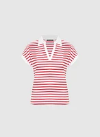 T-shirt rayé à col polo