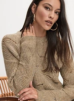 Open Knit Pullover Sweater