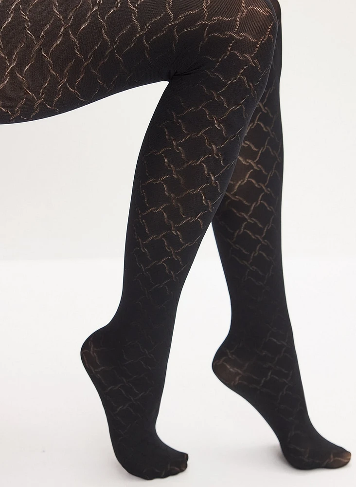 Twisted Chain Link Motif Tights