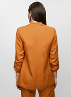 Blazer en lin à manches roulées