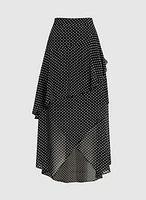 Jupe maxi asymétrique à pois