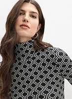 Geometric Turtleneck Top