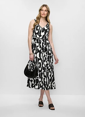 Geometric Print Midi Dress