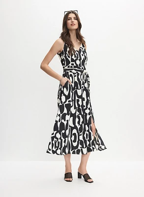 Robe midi à motif géométrique