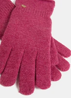 Wool-Blend Ribbed Detail Gloves