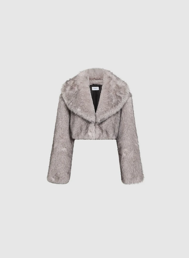 Cropped Faux Fur Jacket