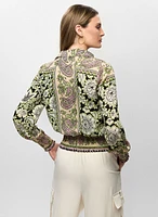 Haut à motif paisley détails froncés