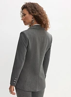 Pinstripe Single-Button Blazer