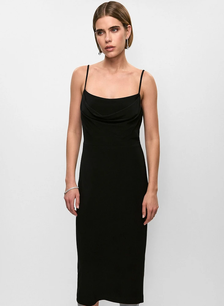 Draped Cowl Back Dress