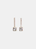 Square Crystal Pendant Drop Earrings