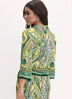 Joseph Ribkoff - Tied-Hem Paisley Print Blouse