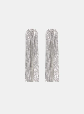 Cubic Zirconia Half Moon Cascade Earrings