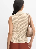 Sleeveless Polo Pullover
