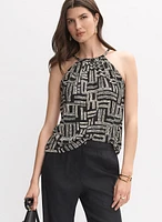 Sleeveless Geometric Print Top