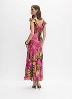 Robe florale à volants