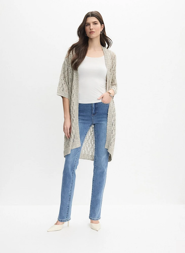 Joseph Ribkoff - Cardigan long en tricot ajouré